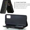 QLTYPRI Case for Samsung Galaxy A51(4G), Wallet Case with Premium PU Leather Zipper Purse Credit Card Holder Slot Kickstand Wrist Strap Dual Layer Protective Case for Galaxy A51(4G) - Black