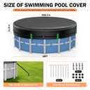 18Ft Winter Pool Cover for Above Ground Pools, Round PE Thicken Tarp