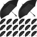 Jexine 20 Pcs Golf Umbrella Bulk 62 Inch Extra Large Automatic Open Black Umbrella Double Canopy Vented Windproof UV Protection for Men Women Tournament Golf Courses Corporate Event Outdoor