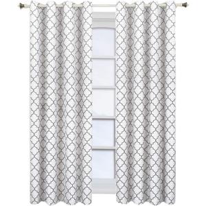 Mix and Match Curtains -  2 Pieces Blackout Curtains for Bedroom Living Room, 36x96 Inch/Panel, Light Grey/White