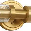 SANTOSTOCK Brushed Gold Bathroom Vanity Light Fixture, 2-Light Modern Wall Sconce Lighting W/Clear Glass, Brass Wall Mount Lamp for Mirror Hallway Kitchen Living Room, E26 T10 Bulbs(Excluded)