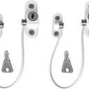 Child Safety Locks Window Door Cable Ventilator Kid Lock Baby Security Locking Keyed Opening Restrictor For Baby Protection Prevent Children Falling Window Lock (2PC White)