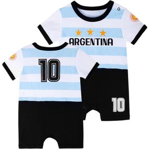 Baby Soccer Bodysuit - Short Sleeve Romper Outfit for Newborn & Toddler 12 M