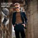 Marinos Premium Belt Men, Genuine Leather Dress Belt for Men, Casual Mens Belt in Gift Box (Black)