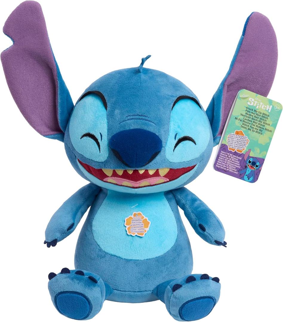 Disney Stitch Crack Me Up Stitch 11-inch Plush with Sounds and Motion, Wiggles, Giggles, and Laughs, Stuffed Animal, Kids Toys for Ages 3 Up by Just Play