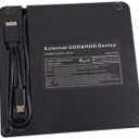 VILLCASE TypeC External DVD Drive Multifunctional USB Optical Drive External CD for Laptop Compatible with Mac and PC Black