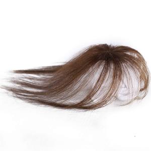 Remeehi 100% Real Human Hair Bangs Invisible Seamless Sea Head Replacement Hair Wig Female Short Fake Hair Bangs Women Hair Pieces,Light Brown