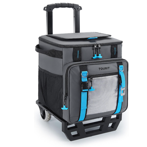 TOURIT Collapsible Rolling Cooler with Wheels, 12H Insulated & Waterproof
