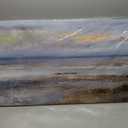 Large Blue Ocean Abstract Wall Art, Modern Contemporary Decor, 20" x 40"