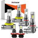 Upgraded Bulbs for Ford F250 F350 F450 F550 XL XLT 2023 2024 2025 Fog Lights Bulbs Combo, 800% Brightness White Truck Light, 1:1 Size as Stock Bulbs, Plug and Play, 6Pack