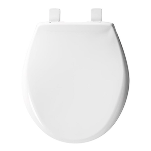 Bemis Affinity Slow Close Round White Plastic Toilet Seat