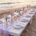 Gilprop 4 Set Purple Iridescent Table Runner 12 x 72 Inch Laser Mermaid Table Runner with 24 Pcs Iridescent Napkins Shiny Laser Desk Cover for Wedding Birthday Party Baby Shower Party Decor