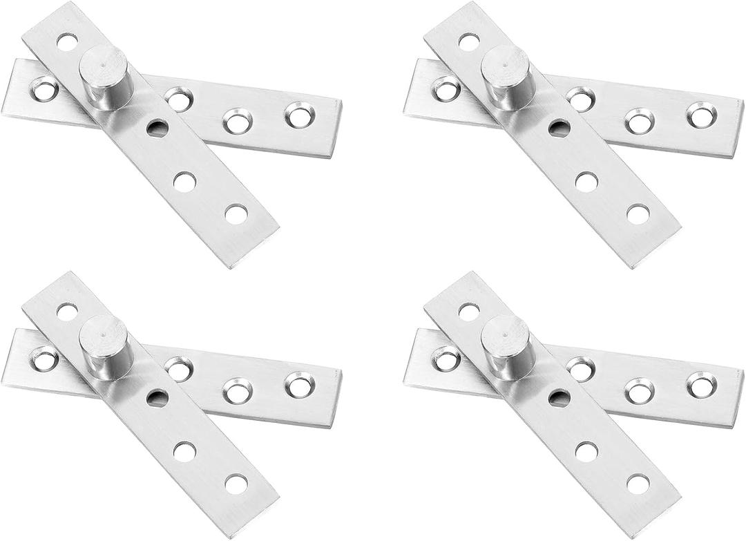 uxcell 4 Pcs Invisible Door Pivot Hinge, Hidden Door Hinge, 180 Degree Rotation Concealing Hinge for Secret Door, Bookcase, Swinging Door, 3.74 Inch