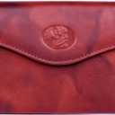 Julia Buxton Heiress Leather Organizer Clutch Handbag Wallet with RFID Blocking, Red