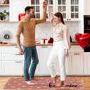 JarThenaAMCS 2 Pcs Pink Love Heart Valentine's Day Kitchen Mat White Heart Kitchen Rug Non Slip Rectangle Doormat Floor Mat for Home Entrance Porch Decoration,17 x 29 and 17 x 47 Inch