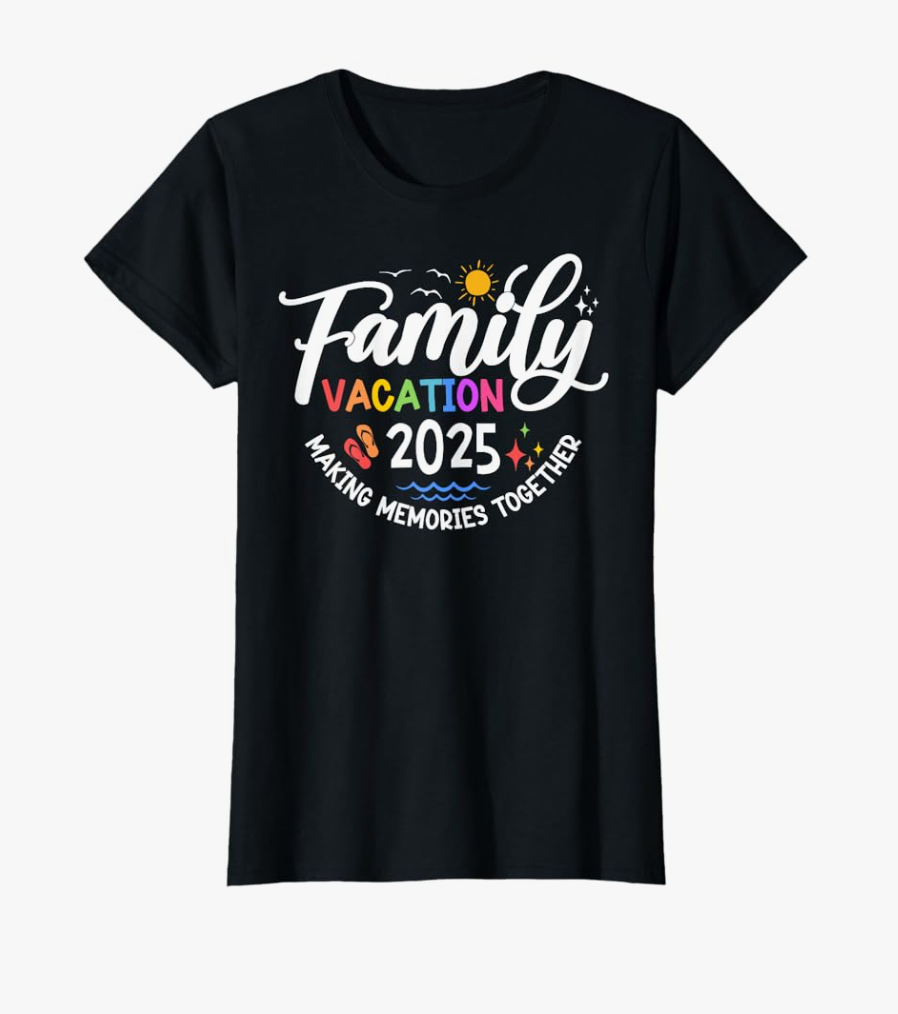 Family Vacation 2025 Beach Matching Summer Vacation 2025 T-Shirt. Size XS