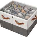 Shoe Storage Box Organizer for Closet - Space Saver Shoes Containers Bin with Clear Lids Stackable, Can Fit Ottoman, Foldable Shoe Rack Cabinet Cubby for Wardrobe (1 Pack), 21"x17"xh13"