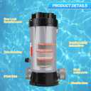 CL200 Inline Automatic Pool Chlorinator Feeder, Compatible with Hayward CL200 In-Ground Pools, Fits 1-1/2" Inner & 2" Outer Thread PVC Pipe, Large Capacity Chlorine Tablet Dispenser