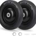 GICOOL 10" x1.75" Flat-Free Solid Rubber Tire and Wheel 1/2" Axle Bore Hole, 1.6" Offset Hub, 2 Pack, Black