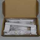 Sliding Glass Door Handle Set with Lock  Aluminum Handle, Fits 6-5/8 in. Hole Spacing (White)