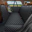 URPOWER 4 in 1 Dog Car Seat Cover for Back Seat, Waterproof Dog Hammock with Mesh Window and Side Flap Pet Car Seat Protector Dogs Backseat Cover for Cars, SUVs & Mid-Size Trucks (Black)