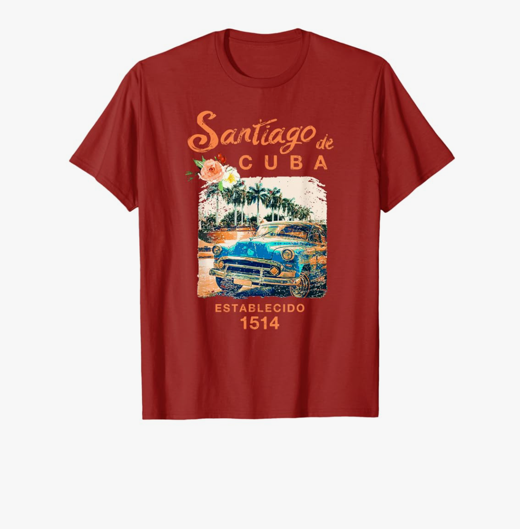 CUBA Santiago de Cuba Vintage Travel Cuban T-Shirt, XXL