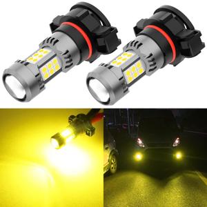 PHINLION PSX24W 2504 12276 LED Fog Light Bulbs, 3200 Lumens Super Bright, 3000K Golden Yellow, 3030 30 SMD Chips, DRL Replacement Lamps for Cars, Trucks, SUVs, Pack of 2