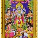 Satyanarayana Swamy Bhagwan Satyanarayan photo Framed Home Decor, Size 12x10 Inches (Pack of 1)