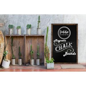 Loddie Doddie Large Magnetic Chalkboard - 24" x 36" Rustic Frame, Kitchen & Home Decor - Easy-to-Erase, Hanging Black Chalkboard for Wall - Blackboard