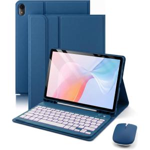 for iPad Air 11-inch/ 5th/ 4th Generation Case with Keyboard iPad Air 10.9/11-inch M4 M3 M2 Air 5 Air 4 Gen 2026/2025/2024/2022/2020 Magic Keyboard Backlit Built-in Pencil Holder with Mouse - Blue