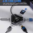 Multiple USB C Hub, USB Docking Station with HDMI Adapter, 3 USBA 3.0 Splitter Data Ports & SD/TF Card Reader,Support Extended Display for MacBook Pro, Monitor 4K HDMI Hub for Laptops (4K@30HZ Black)