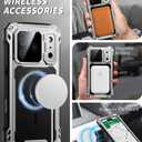 Lanhiem for iPhone 17 Pro Max Metal Case with Kickstand, Compatible with MagSafe, Built in Tempered Glass Screen Protector, Heavy Duty Shockproof Rugged Full Body Tough Phone Cover 6.9" (Silver)