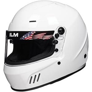ILM Snell SA2020 Full Face Auto Car Racing Helmets for Men and Women Model 760(White, M)