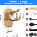 6PCS No Drill Curtain Rod Brackets Self Adhesive Curtain Rod Holder Curtain No Drilling Rod Hooks Nail Free Adjustable Curtain Rod Holders Curtain Hangers for Bathroom Kitchen Renter Gold