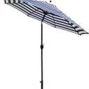 Sunnyglade 9' Patio Umbrella Outdoor Table Umbrella with 8 Sturdy Ribs (Blue and White)
