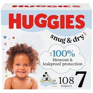Huggies Size 6 Diapers, Snug & Dry Baby Diapers, Size 7 (41+ lbs), 108 Count (2 Packs of 54)