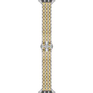 Tory Burch Women's Eleanor Designer Interchangeable Band for Apple Watch Compatible with Series 1-9 or SE Apple Watch (Two-Tone Logo)