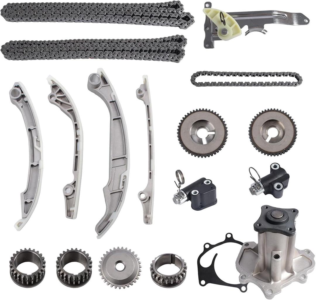 Timing Chain Kit with Water Pump for 2010-2020 Infiniti QX56 QX80, for 5.6L Nissan M56 Q70 NV2500 - OEM Replacement Includes Tensioner, Guide, Sprockets, VK Engine Parts