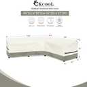 okcool Outdoor Sectional Cover,L-Shaped Patio Furniture Covers for 6-Seater Outdoor Sectional Furniture Couch 110"(85''L) x 32''D x 31''H, White&Grayish Green