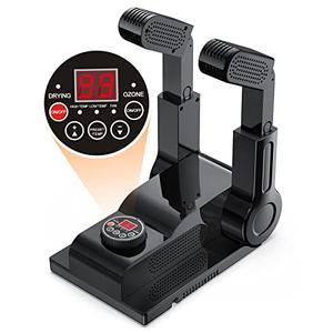 FORLIM [Upgraded Temperature Control] Boot Dryer for Work Boots - Shoe Dryer with 24-Hour Delay Timer, Portable Glove Dryer & Boot Warmer, Automatic Shut-Off Timer, Folding Design, Smart Panel, Black