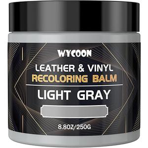 Leather Recoloring Balm, Light Gray Leather Repair kit for Furniture & Vinyl, Leather Paint, Color Restorer, Leather Stain Remover for Faded & Scratched Leather 
