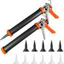 Sausage Caulking Gun,20 oz Sausage Foil Pack/10 oz Cartridge Adhesive Dual-Purpose,18:1 Thrust,15 Aluminum Sealant Hand Caulk Gun Kit With 6 Cone Nozzles (2 Pack)
