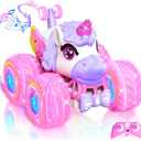Remote Control Car for Girls, Unicorn Toys for Girls Age 3+, 360 Rotating 4WD 2.4 GHz RC Stunt Cars with Light and Music, Unicorn Birthday Gifts Presents for 3 4-6 6-8