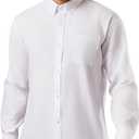 Men's Oxford Long Sleeve Shirts Button Down Collar Shirt Business Casual Dress Shirts with Pocket (XL)