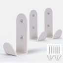 Heavy-Duty White Wall Hooks for Hanging (Set of 3)  Stylish & Sturdy Metal Hooks for Coats, Backpacks, Towels & Bags | Decorative Modern Hooks for Entryways, Bathrooms & Kids Rooms (Super Creme White)
