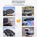 PSLER Universal Tail box with soft backrest - Motorcycle Scooter Daily Top Box Luggage trunk lockable storage rack Universal Waterproof Mount Helmet Luggage Box,Sliver, One Size