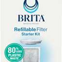 Brita Refillable Water Filtration Starter Kit with 1 Reusable Filter Shell and 3 Filter Refills