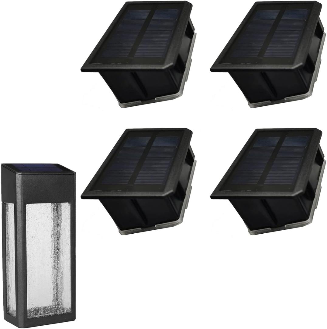 GOODFOEVER 4 Pack Solar Light Replacement Top for Outdoor Fence and Wall, Waterproof Insert (4 Pack)