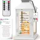 Memorial Lantern Bereavement Gifts in Memory of Loved One Memorial Gifts for Loss of Mother Remembrance Sympathy Gifts for Loss of Loved One with LED Candle and Remote (Mom White)