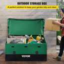 VEVOR Outdoor Storage Box, 230 Gallon Waterproof PE Tarpaulin Deck Box w/Galvanized Frame, All-Weather Protection & Portable, for Camping, Garden, Poolside, and Yard, Black & Green